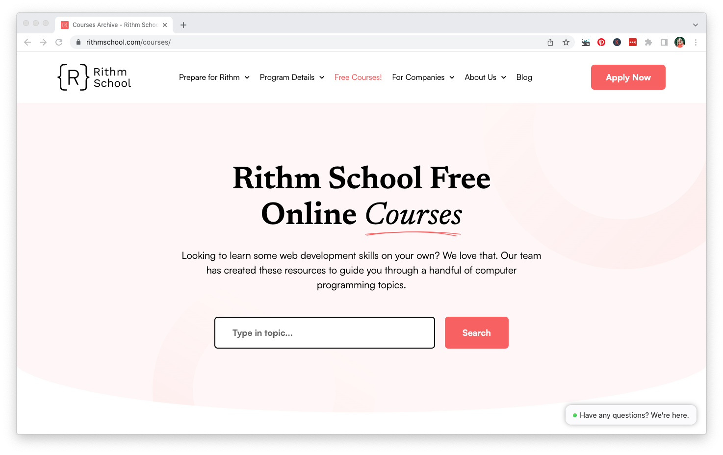 Rithm School Free Online Courses